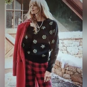 LOFT Shimmer Snowflake Sweater - Size M